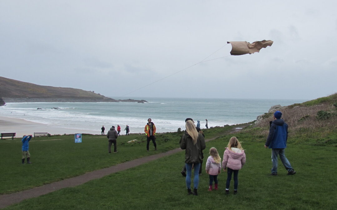 Kites fly on The Island at 2023 festival