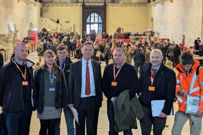 Andrew George with farmers in Westminster